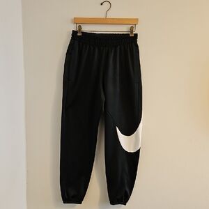 Black Joggers with White Swoosh